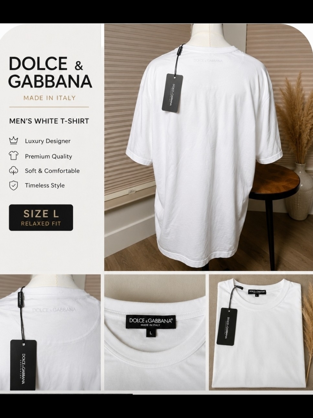 Dolce & Gabbana White Crewneck T-Shirt - Men